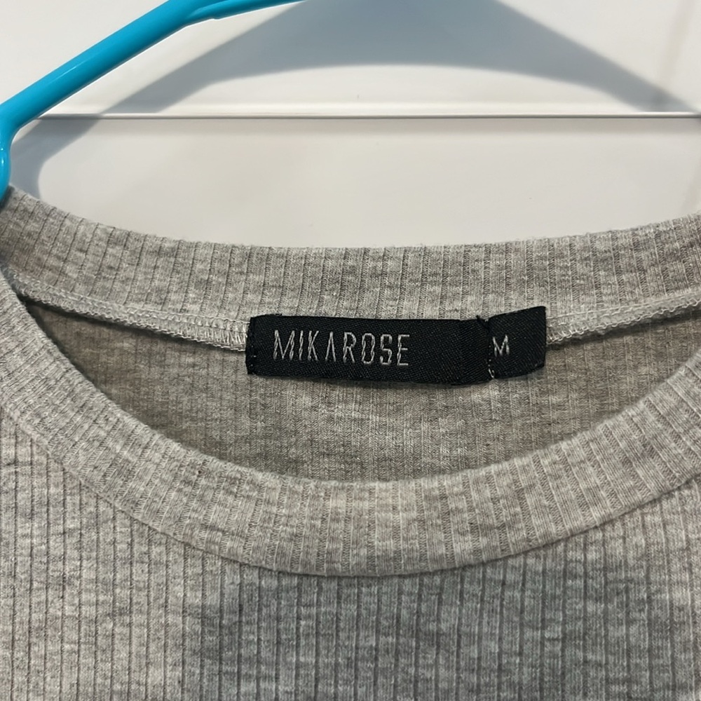 Mikarose Light Gray Ribbed Top - Picture 2 of 2